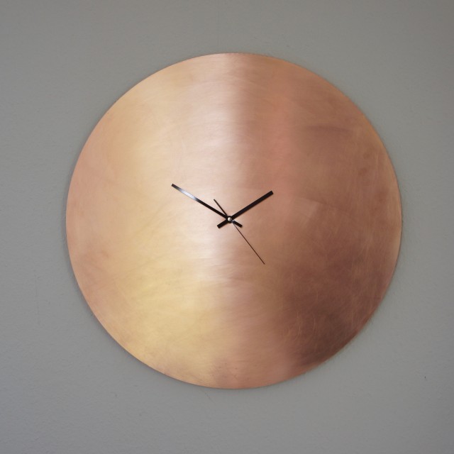 Raw Copper Wall Clock Large by Calvill Qrator