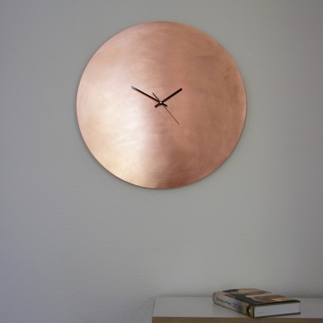 Raw Copper Wall Clock Large by Calvill Qrator