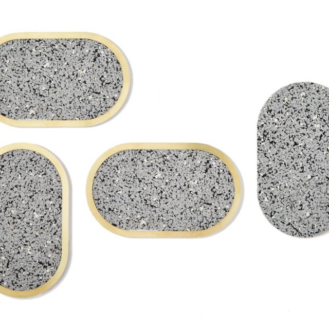 Set of Round Placemats 15” & Oval Rubber Coasters Qrator