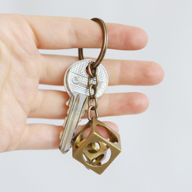 Cube in Cube unisex keychain charm Qrator