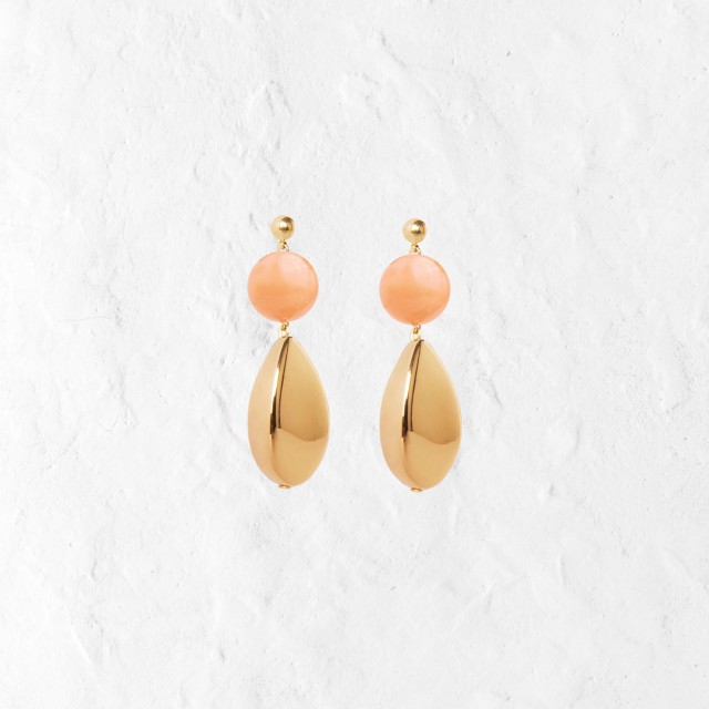 Pink & Gold Drop Earrings Qrator