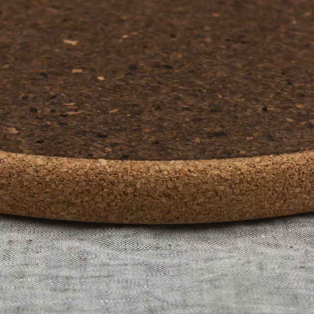 ELBE 2Pieces Round Dark Cork Hot Pad Large and Extra Large Qrator