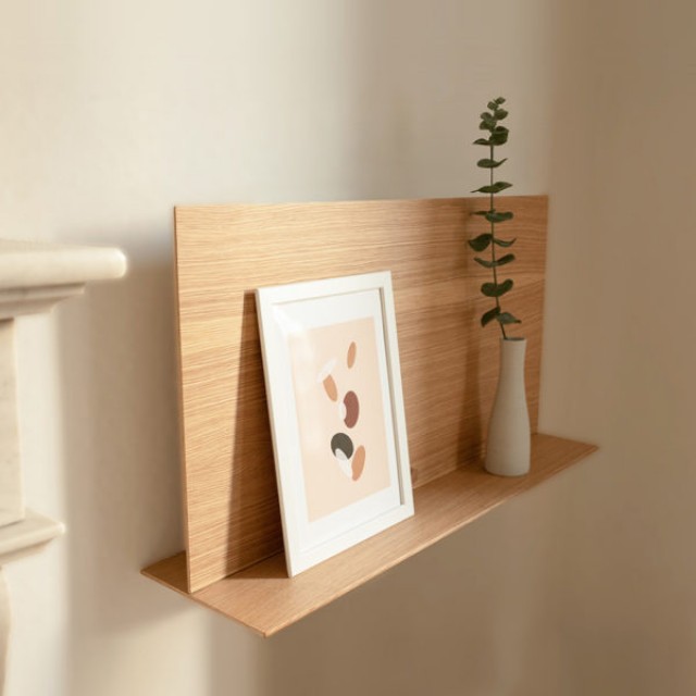 Alada Floating Folding Desk Oak Qrator